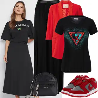 Outfity pro práci s Černá Sukně do Délky Lýtka/Plisovaná Sukně/Mačkaná Sukně/Midi Sukně/Moderní Sukně/Sukně Pro Matriku/Křesťanská Sukně Culture "Casual oblečení"