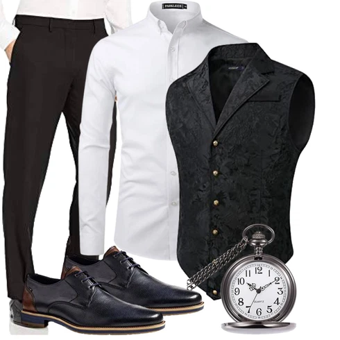 Boyfriend Grau/Weiß BusinessHemd/Business Hemd PARKLEES kombinierenLook: Elegant, Casual, Boyfriend, Stil, Büro, Business, Smart Casual, Edel, Unisex, Preppy, Ausgefallene, Nahtlos, Schlichte