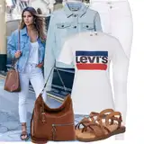 Džíny s širokými nohavicemi ve stylu 70. let outfity image