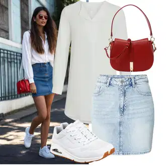 Mini Outfit sa Svjetloplava/Plava VERO MODA "Moderan outfit za slobodno vrijeme"