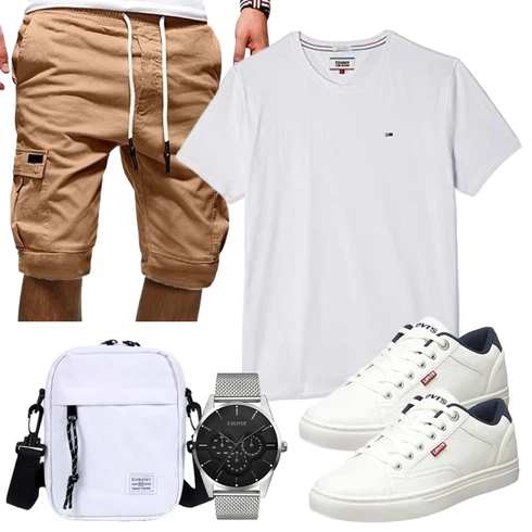 Weiß/Grau Hemd/Kurzarm Hemd Tommy Jeans kombinieren