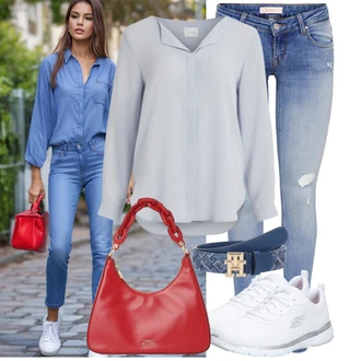 Flex Appeal 3.0 Outfit s Bílá/Šedá/Krémová Gymnastická bota/Tenisová bota/Bota na fitness/Tréninková bota/Běžecká bota/Golfová bota Skechers "Vzhled casual"