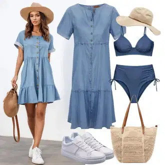Outfity pro plavby lodí "Džínové šaty v letním stylu"
