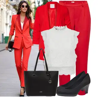 Outfity pro práci S křivkami s Šedá/Bílá/Krémová Tunika/Tričko & Top Móda Pro Plnoštíhlé/Halenka Móda Pro Plnoštíhlou/Pletenina veľkej veľkosti Only "Módní outfit pro volný čas"