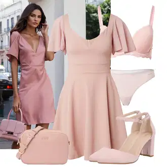Majka mladenke Outfit sa Pink Pamučna haljina/Maturalna Haljina/Haljina a Kroj/haljina s puf rukavom/klizačka haljina/Ljetna Haljina/Chic Odjeća/Fit & Flare Haljina Wal g. "Opušteni izgled"