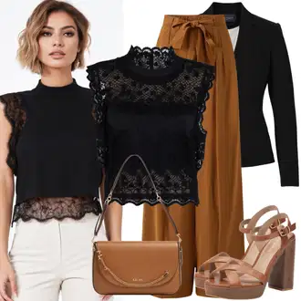 Kombinacije za večeru Gala sa Crna Bluza bez rukava/Izvanredna Bluza/Bodija Bluze/Bluza s Kragnom Šalica/Slip-on Bluza/Bluza s Podignutim Ovratnikom Only "Elegantni ljetni poslovni outfit"Look: Gala, Sprovod, Ceremonija, Potvrda, Tulum, Banka, Opera, Bar, Ramazán bájram