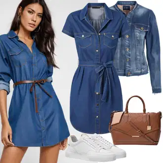 Denim outfits Široke hlačnice mit Zelena/Modra/Krem/Rjava/Svetlo modra/Temno modra/Pastelne barve/Bela Kratka Denim Jakna/Denim Jakna levi's "Fantastična obleka"