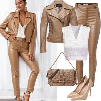 S Mašlí Outfit s Béžová/Hnědá/Bílá Lodička s vysokým nártem/Lodička s T-páskem/Lodička S Páskem/Lodička Slingback/Boty Mary Jane/Bota Na Podpatku/Lodička na Vysokém Podpatku/Lodička S Páskem bershka "Firemní oblečení pro léto"