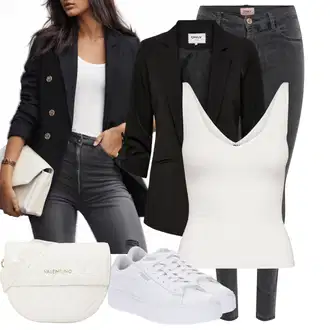 Outfit sa Crna Kargo Blejzer/Oversize Sako/Kožna Jakna za Muškarce/Kratki Sako/Dugi Sako/Sako od smokinga/Sako Jakna/Boyfriend Sako/Casual Sako/Sakoi za Bluzu/Kožna jakna za muškarce Only "Praktičan look"