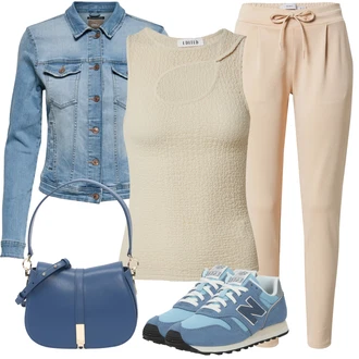 Outfit s Béžová/Khaki Mrkvová Kalhoty/Ležérní Kalhoty/Látková Kalhoty/Žerzejová Kalhoty/Jogger Kalhoty/Mušelínové kalhoty/Paperbag Kalhoty/Úzká Kalhoty/Navlékací Kalhoty/Střmenová Kalhoty Ichi "Skvělý pro volný čas"