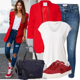 Boja Outfit sa Crvena/TamnoCrvena Vintage Tenisica/Tanka Tenisica/Niska Tenisica/Kožna Tenisica/Teddy Tenisica/Skate cipela Tommy Hilfiger "Lagana odjeća"