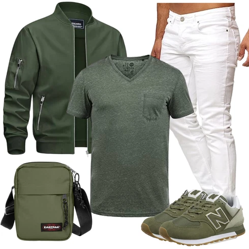 Leichte Jacke/Bomberjacke TACVASEN kombinieren mit Grau T-Shirt !Solid
