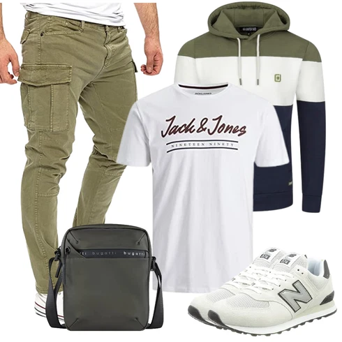 Dunkelgrün/Grau/Dunkelgrau/Grün Wasserdichte Tasche/Militär Tasche/Mannstasche Bugatti kombinieren