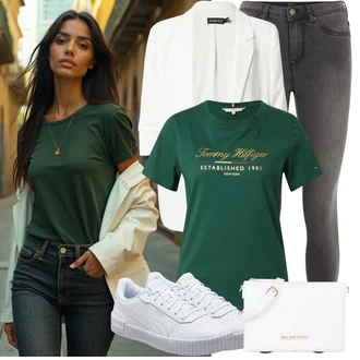 90-ich Skating Outfit sa Svjetloplava/Plava/Siva/Bijela Tanka Tenisica/Kožna Tenisica/Skate cipela/neformalna cipela/Ljetna Tenisica Puma "Odjeća za jesen"Look: 90-ich, Nerd, Steampunk, Sportski, Estetika, Skater, Hip Hop, S zakovicama, Skating, Aerobik, Tenis, Skate