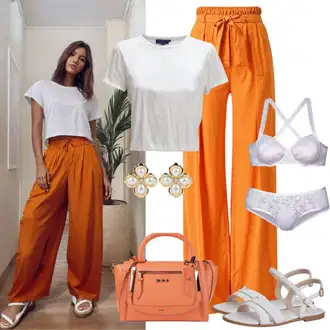 outfit mit Bela T-Shirt-nedrček/Top & spalna srajca/Spodnje perilo z nedrčkom/Hlačke Večkratni paket/Komplet spodnjega perila/Bodi Majica/Hlačke Trendyol "Izbor za poletje"