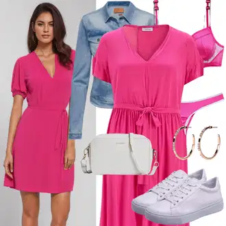 outfit mit Roza/Rdeča/Oranžna/Temno rdeča Komplet spodnjega perila/Spodnje perilo z nedrčkom Diesel "Izbor za poletje"