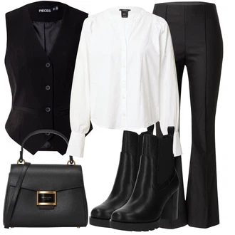 outfit mit Črna Chelsea Škornj/Usnjena Jakna/Klasični gležnjar/Usnjeni gležnjar/Podloženi Gležnar/Poletni gležnjar/Western gležnjar Guess "Jesenski outfit"