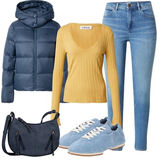 outfit mit Rumena Majica & Top/Pulover Edited "Jesenski outfit"