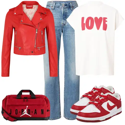 Roza Majice kombinirajte z levi's ®, Nike Sportswear, Roza/Rjava/Bela/Rdeča Oversized Majice s kratkimi rokavi/Grafične Majice/Dolge srajce/Grafične Majice/Lepe Majice/Majica Vrhovi/Besede na Majicah Thinking mu, Oakwood, Jordan