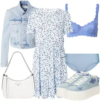 outfit mit Hlačke z visokim pasom Skiny "Jesenski outfit"