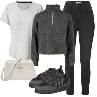 outfit mit Siva/Rjava/Bež Torba za čez ramo/Poslovna torba/Vrečka za prenašanje/Torbica za čez ramo/Torba za čez ramo/Ročna prtljaga/Torba za prenosnik/Torba za Macbook/Pisarniška torba/Satchel torba/Potovalna torba Furla "Jesenski outfit"