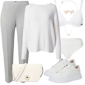 outfit mit Hlačke z visokim pasom ESPRIT "Jesenski outfit"