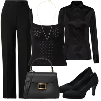 outfit mit Črna Bluza in Tunika/Srajca/Bluza velika velikost Hugo "Jesenski outfit"