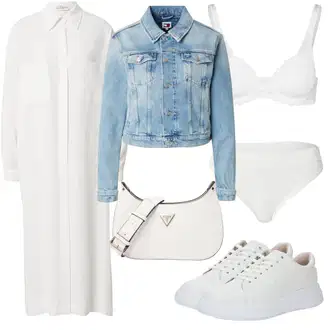 outfit mit Hlačke z visokim pasom ESPRIT "Jesenski outfit"