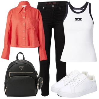 outfit mit Bela/Krem Majica brez rokavov/Športna Majica brez rokavov/Top brez rokavov karl lagerfeld "Jesenski outfit"