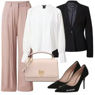 Z biseri outfit mit Roza/Rjava/Bež Torba za čez ramo/Vrečka za prenašanje/Billfold/Mini torbica/Satchel torba MICHAEL Michael Kors "Jesenski outfit"