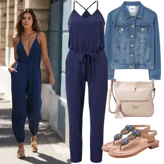 Outfity pro svatební hosty "Jumpsuit Sommer Ulice Pohled"
