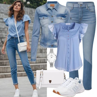 Měkké Outfit s Modrá/Tmavě modrá/Světle modrá Vintage Bund/Džínové Bund/Krátké Džínové Bundičky nasty gal petite "Krásný letní vzhled"