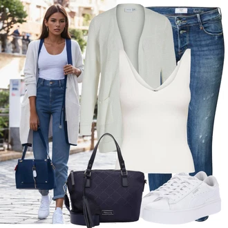 Outfit s Modrá/Tmavě modrá Kožené bundy/Džíny s Dírou/Push up Džín/Zkrácené Džíny/Džíny s Rozparkem/Džín s Nízkým Pasem/Navlékací džíny/Kotníková Bota/Džíny s Nízkým Sedem/Kožená bunda/Capri Džíny/Dámské Džíny s Délkou 7/8/Zimní bunda le temps des cerises "Cool outfity na volný čas"