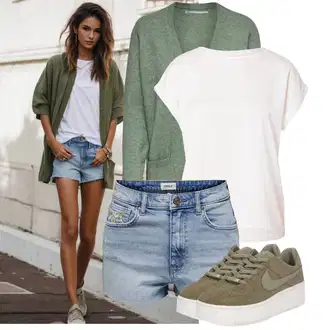 Krátká Outfit s Světle modrá/Modrá Džíny Culottes/Navlékací džíny/Boyfriend Džínové kalhoty/High Waist Džínové Kalhoty/Vintage džíny/Džíny s Rozparkem/Džín s Nízkým Pasem/Džíny s Dírou Only "Módní outfit pro volný čas"
