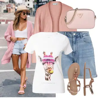 Outfit s Zlatý Letní Bota/Pletený Sandál/Sandál se třpytkami/Páskový Sandál/Sandál S T Páskem About You "Módní outfit pro volný čas"