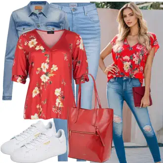 S zakovicama Outfit sa Svjetloplava/Krem/Plava Traper Jakna/Vintage Jakna/Kratka Traper Jakna Zadig & Voltaire "Lijep ljetni izgled"Look: Motor, S zakovicama, Jahanje