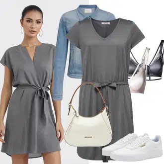 S zakovicama Outfit sa Svjetloplava/Krem/Plava Traper Jakna/Vintage Jakna/Kratka Traper Jakna Zadig & Voltaire "Ljetni izgled za modne svjesne"Look: Motor, S zakovicama, Jahanje