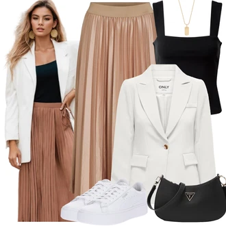 Outfit s Zlatý Collier/Jemný Řetízek/Bohatě zdobený náhrdelník Tommy Hilfiger "Podzimní outfity"