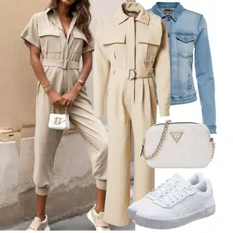 Outfit sa Smeđa/Kaki/Bež Kombinezon s užetom/Vjenčanje kombinezon/Zimski kombinezon/Kostim i odijelo Nasty Gal "Lagana odjeća"
