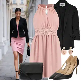 sviatočné Outfit sa Ljubičasta/Pink Ljetna Haljina/Haljina za Plažu/Haljina sa halterima Hailys "Praktičan look"Look: Rap, Preodjeven, sviatočné, Babydoll, Romantičan