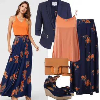 Skirt outfits for summer "Modri poletni videz"