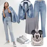 Denim outfits Bootcut Kavbojke za dame image