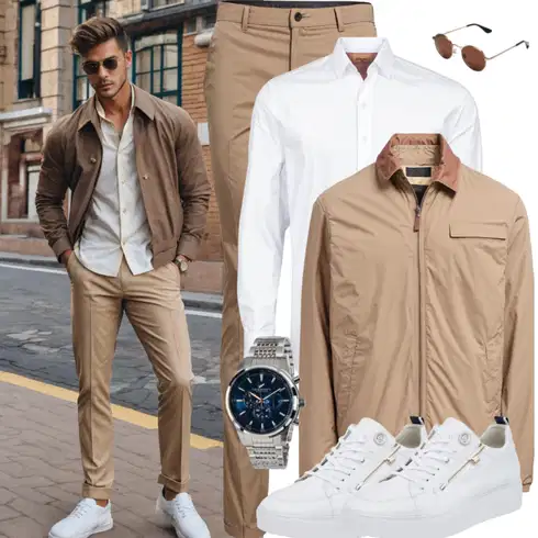 Khaki/Hellblau/Beige/Weiß/Grau Karierte Hose/Chino Hose/Flanellhose/Schlanke & Magere Hose Brax, Khaki/Beige Cargojacke/Nachhaltige Jacke/Cordjacke/Coachjacke/Kastenjacke/Übergangsjacke/Uniformjacke/Vintage Jacke/Schlupfjacke Vans kombinieren mit Hellblau/Grün/Dunkelrot/Braun/Grau Business Hemd GANT, Khaki/Rosa/Weiß/Braun/Grün/Schwarz/Creme/Silber Armbanduhr/Uhrwerkzeug/Uhrenbatterie Timex