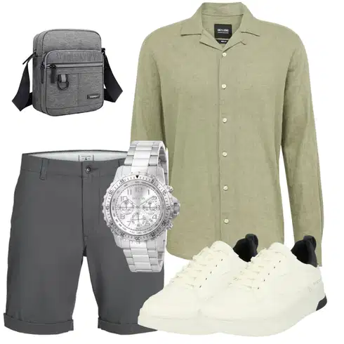 HellGrau/Khaki/Grau/DunkelGrau Chino Shorts/Bermuda/Kurze Hose/Musselin Shorts Jack & Jones kombinieren
