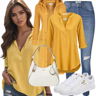 Outfity pro léto Pracovní oděvy s Žlutá Halenka S 3/4 Rukávem/Krajková Tunika/Halenka s Výšivkou Anglaise/Dětská hračka Heine, Žlutá/Zelená Svetr kroj/Kašmírový kardigán/Svetr s podšívkou/Dlouhé Kardigany/Letní svetr/Kardigán s výstřihem do V/Vlněný kardigán influencer "Outfit pro jaro"Look: Styl, Klasické, Krásný, Old Money, S průsvitem, Vintage, Pracovní oděvy, Kancelář, Příliš oblečený, Nadrozměrné, Univerzitní