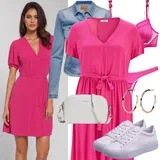 Outfity s růžovými šaty image