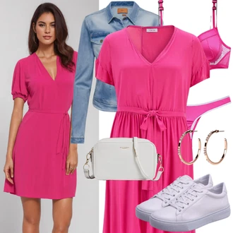Outfit s Růžová Kalhotky/Sada spodního prádla/Spodní kalhotky/Multibaleno/Tanga/Klasické kalhotky PETITE FLEUR "Outfit pro léto"