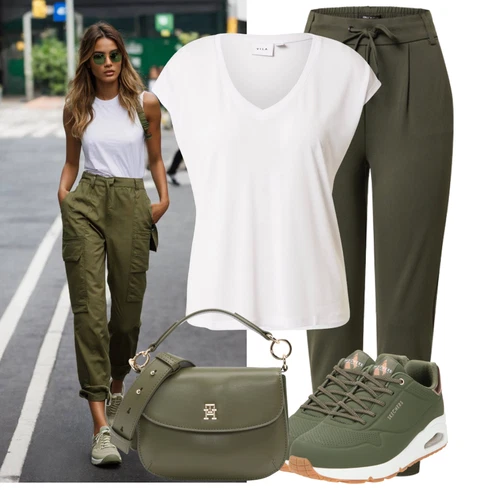 Kombinace Tmavě Zelená/Zelená/Khaki Dlouhá Kalhoty/Navlékací Kalhoty/Úzká Kalhoty/Sportovní kalhoty/Tréninková Kalhoty/Ležérní Kalhoty/Žerzejová Kalhoty/Jogger Kalhoty/Teplák Only