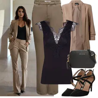 Elegantní outfity Krásný s Černá/Tmavě zelená/Šedá/Tmavě šedá/Modrá MICHAEL Michael Kors "Letní vzhled pro módní ženy"Look: Rad, Krásný, Kancelář, Old Money, Klasické, Elegantní