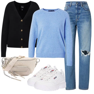 outfit mit Bela/Krem/Rdeča Superga Superge Nizka/Debele Superge/Plato-Sneaker/Skate Obutev Fila "Popolna za jesen"